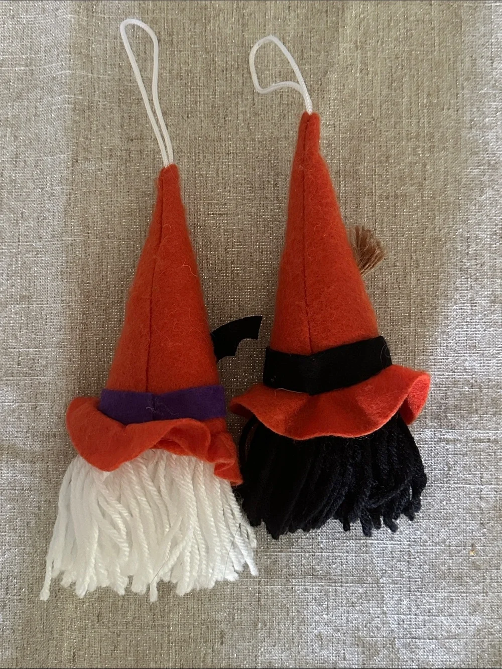 Halloween Witch Gnomes Ghost & Bat Beaded Hanging Decor Bundle